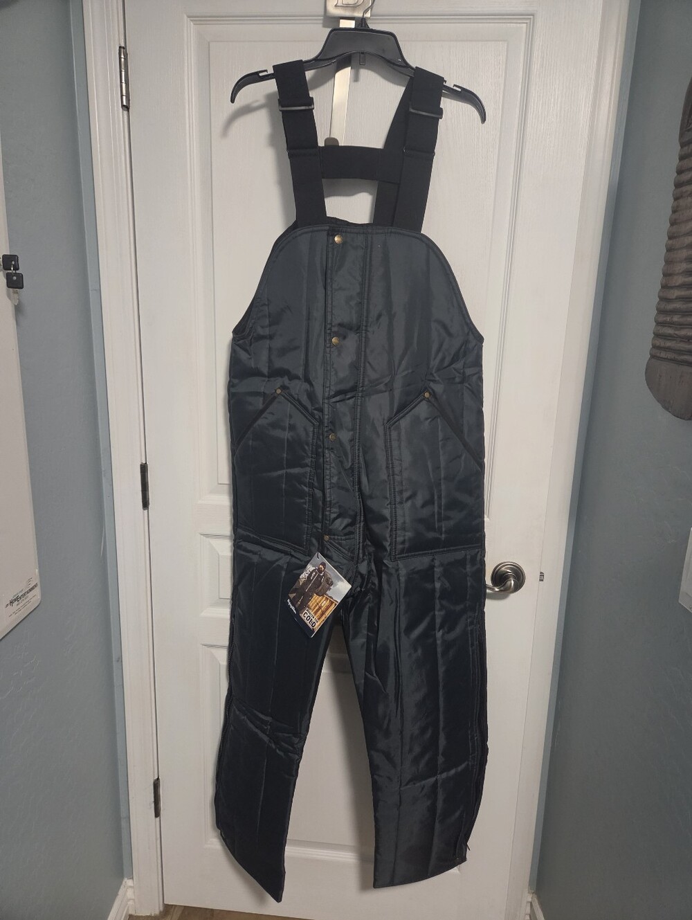 RefrigiWear High Bibs Insulated Overalls Navy Econo-Tuff Workwear Mens Medium
